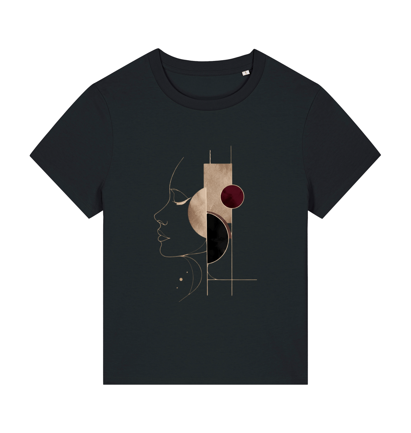 Black Printed T-shirt Front