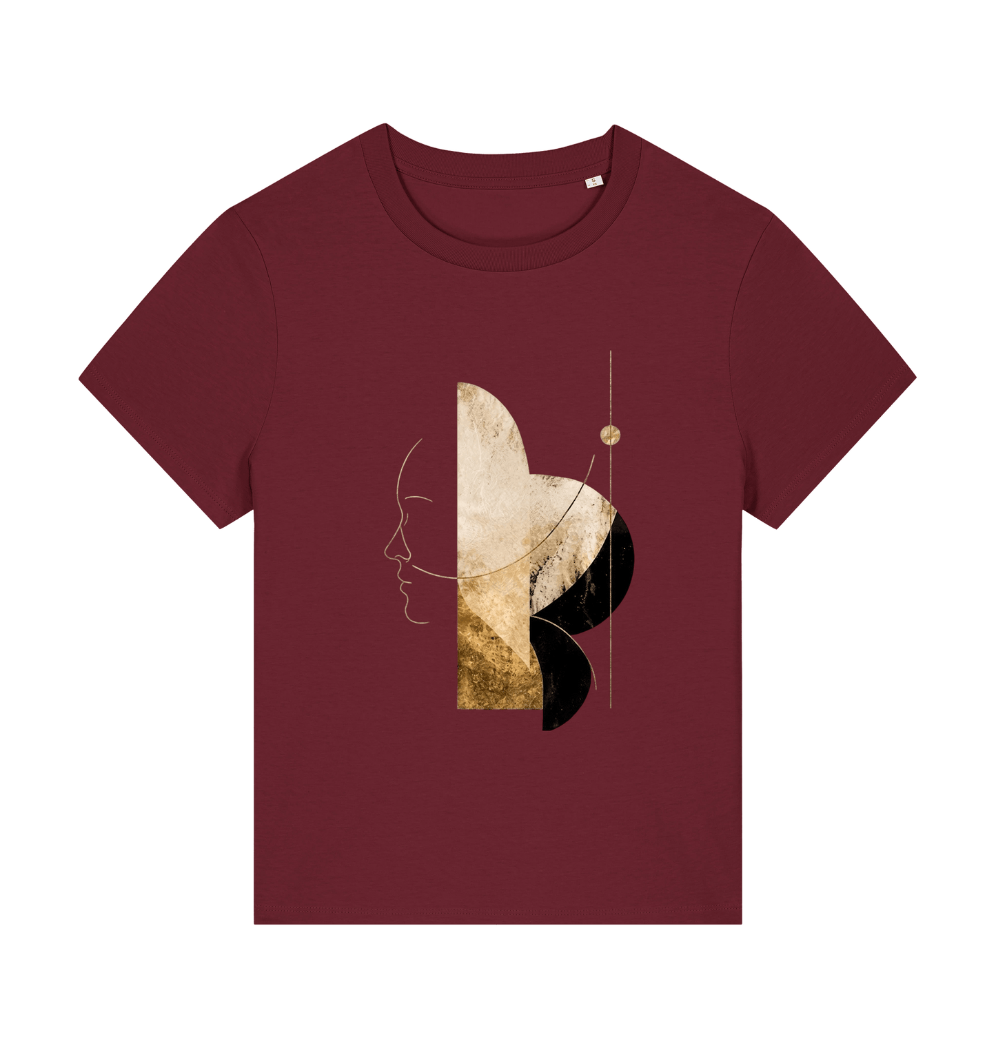 Burgundy Printed T-shirt Front