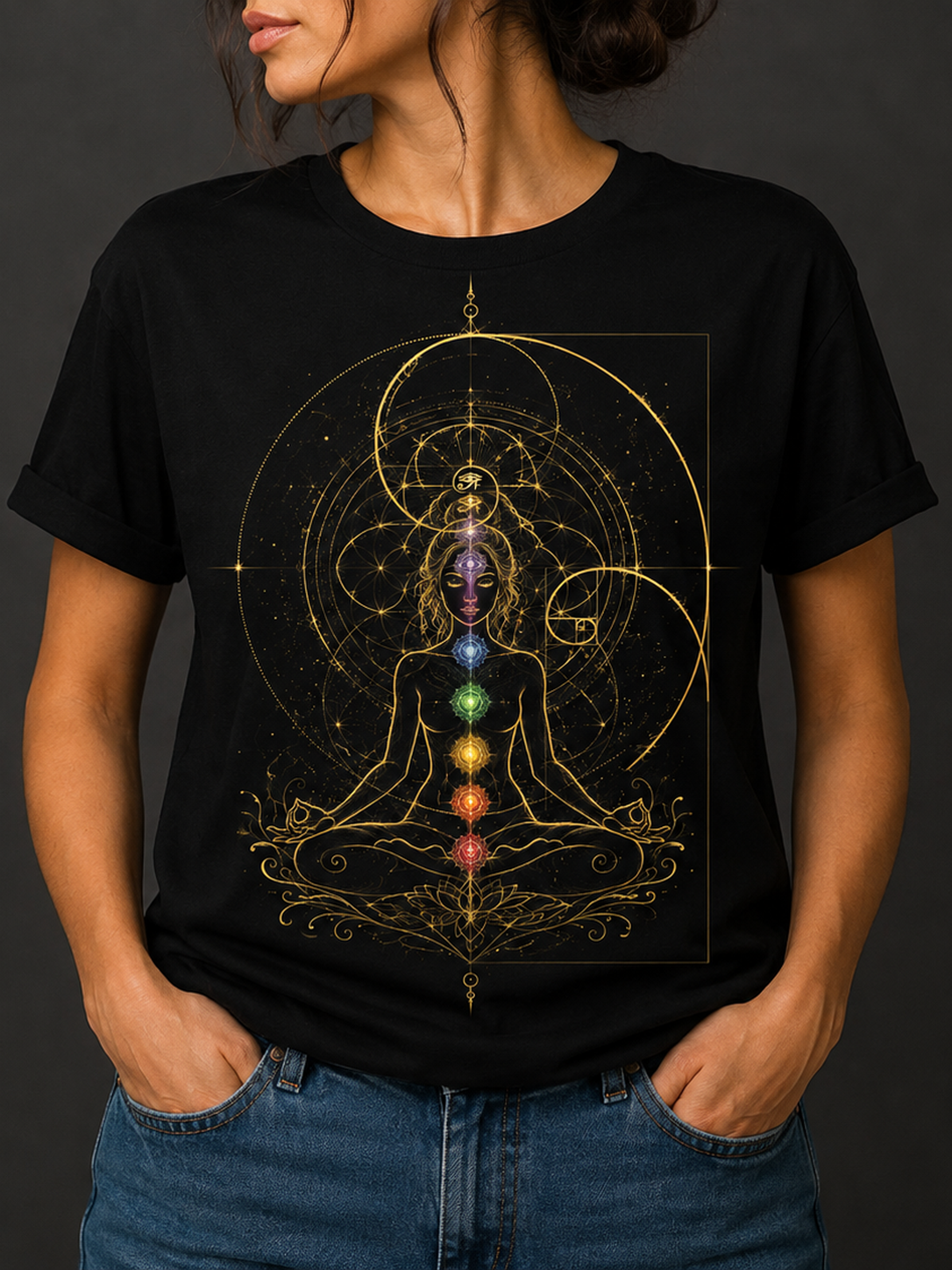 Sacred Alignment | Women's Spiritual Chakra Graphic T-Shirt