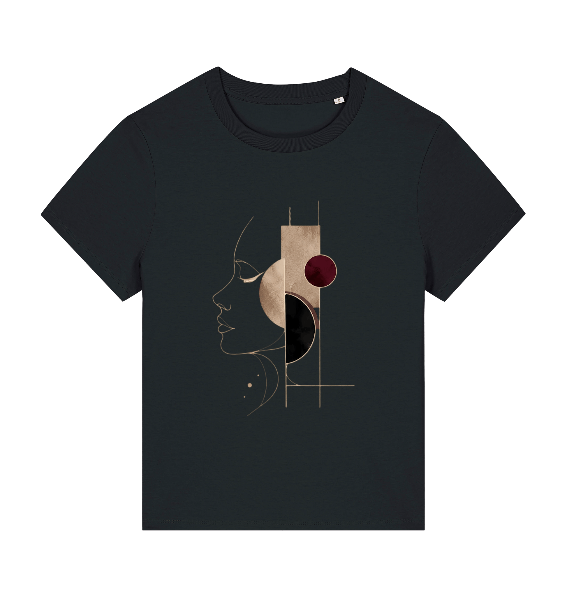 Black Printed T-shirt Front