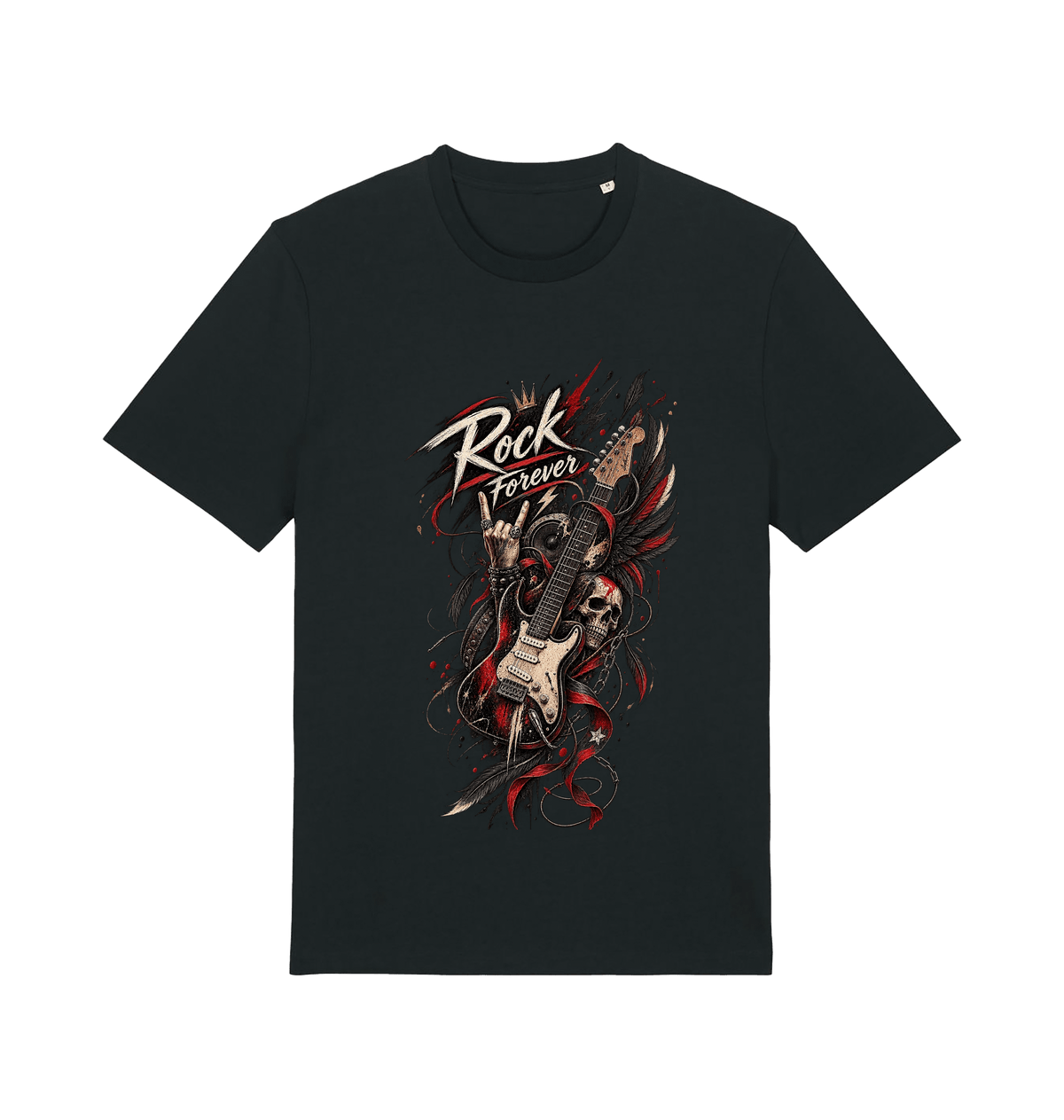 Black Printed T-shirt Front