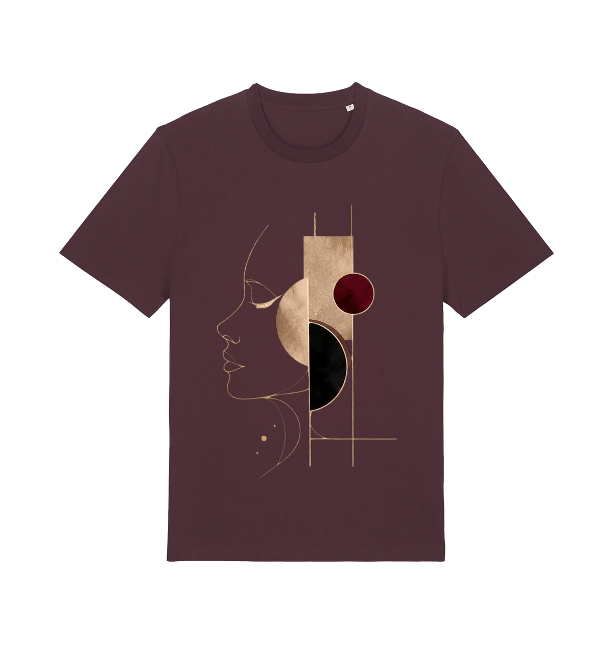 Red Brown Printed T-shirt Front