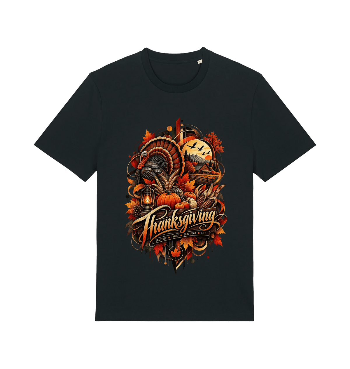 Black Printed T-shirt Front