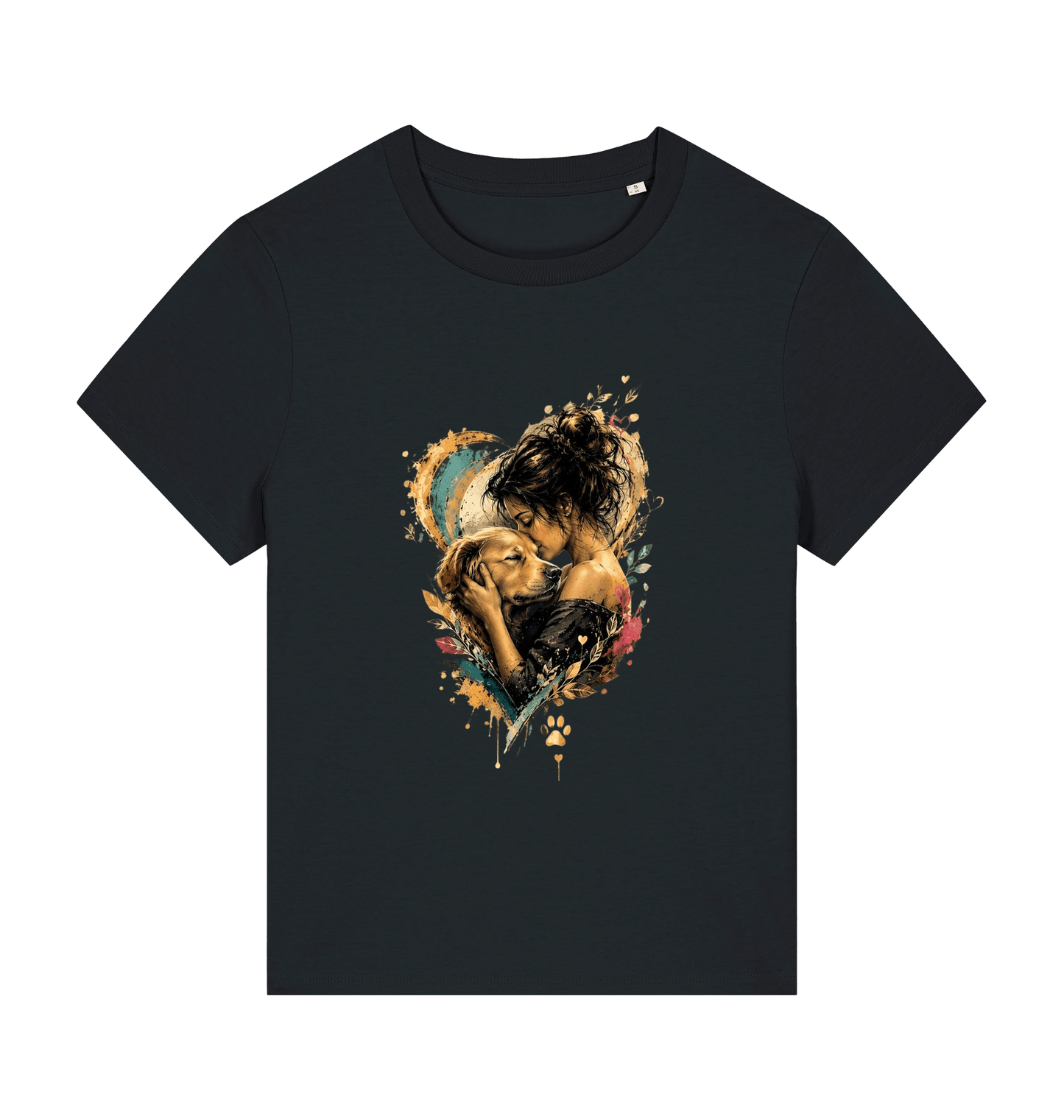 Black Printed T-shirt Front