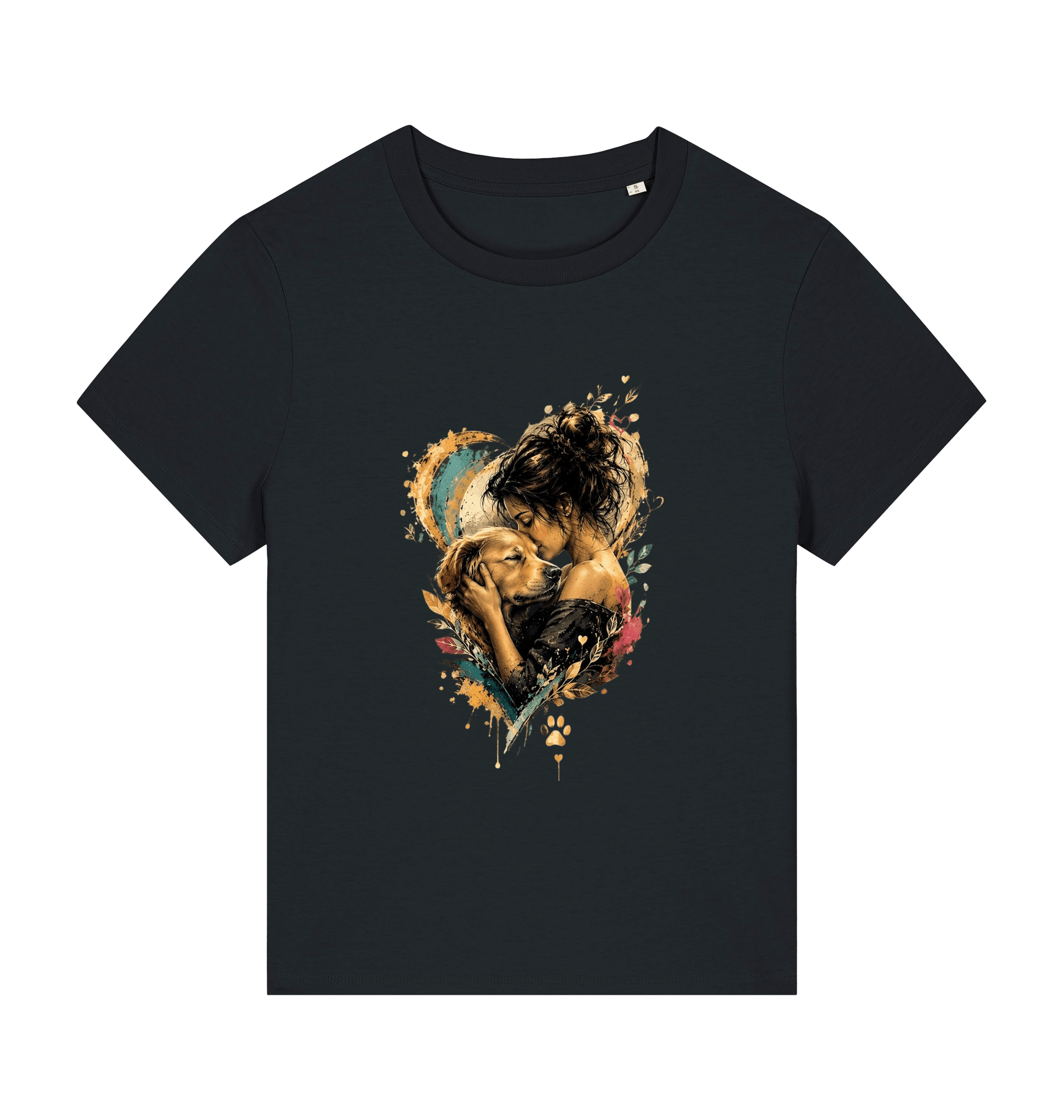 Black Printed T-shirt Front