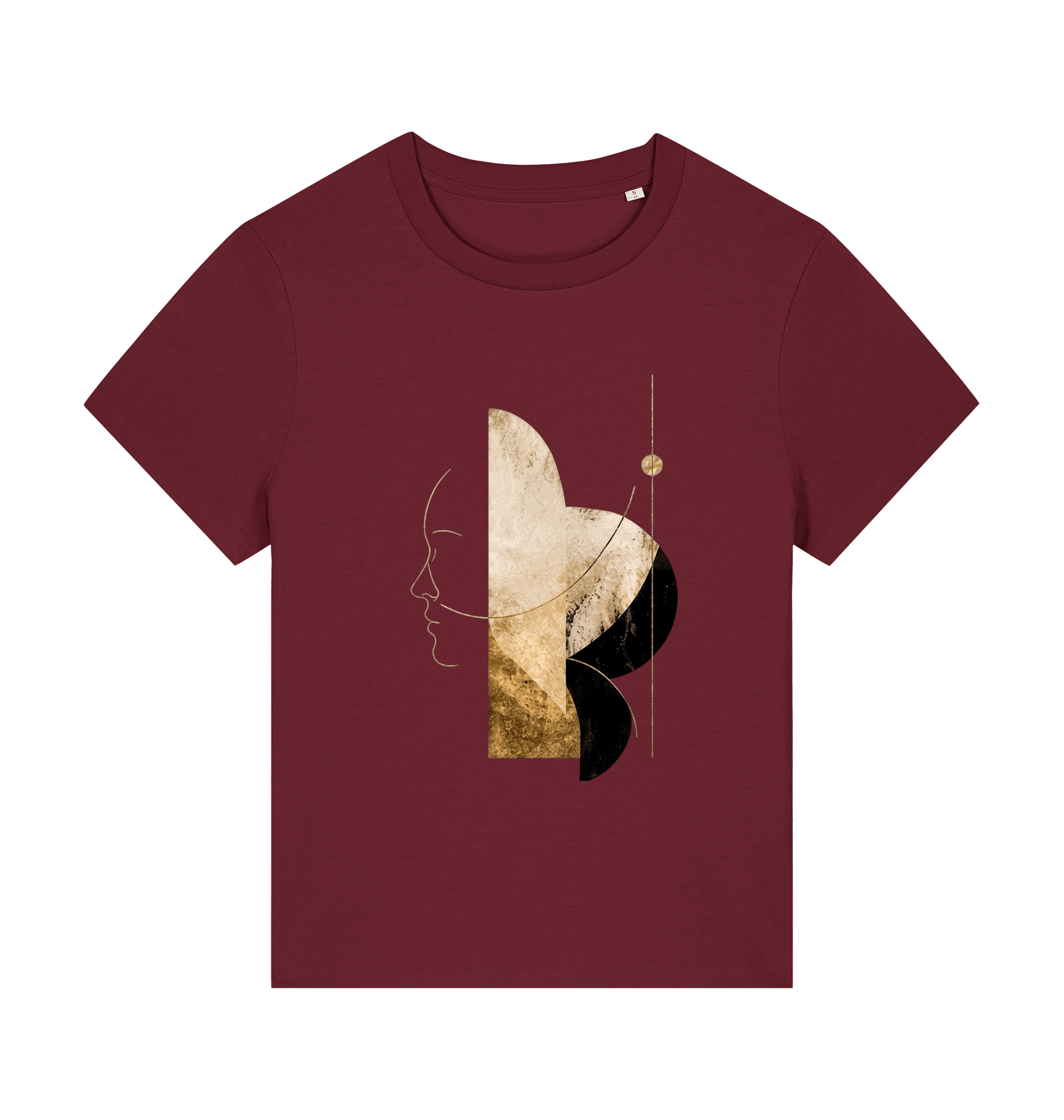 Burgundy Printed T-shirt Front