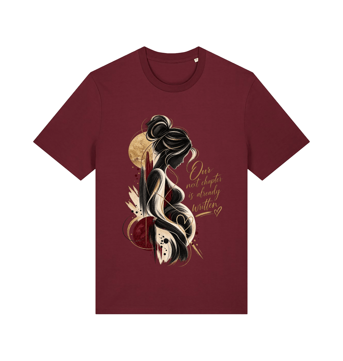 Burgundy Printed T-shirt Front