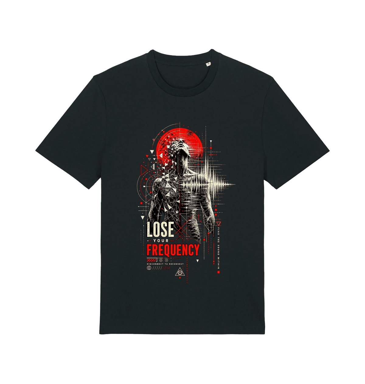 Black Printed T-shirt Front