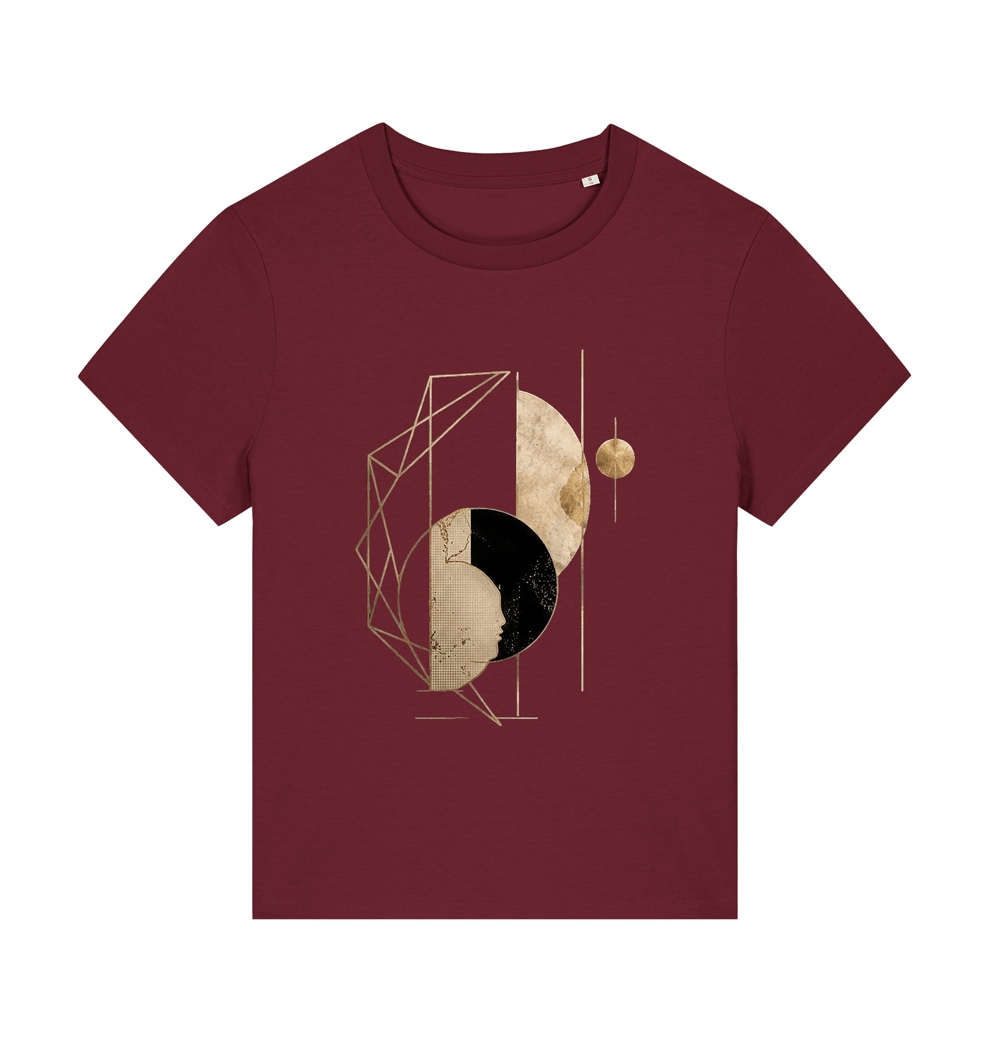Burgundy Printed T-shirt Front
