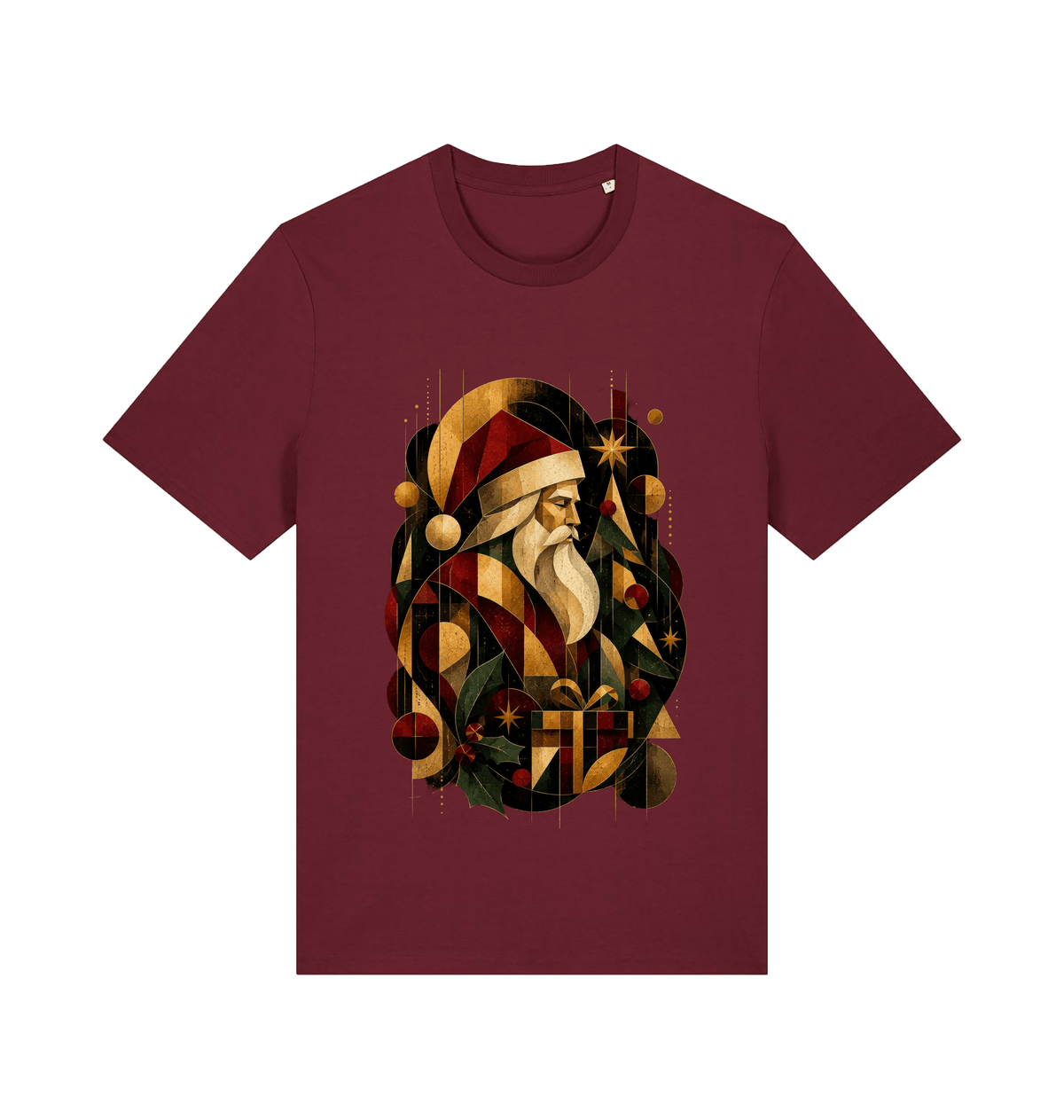 Burgundy Printed T-shirt Front