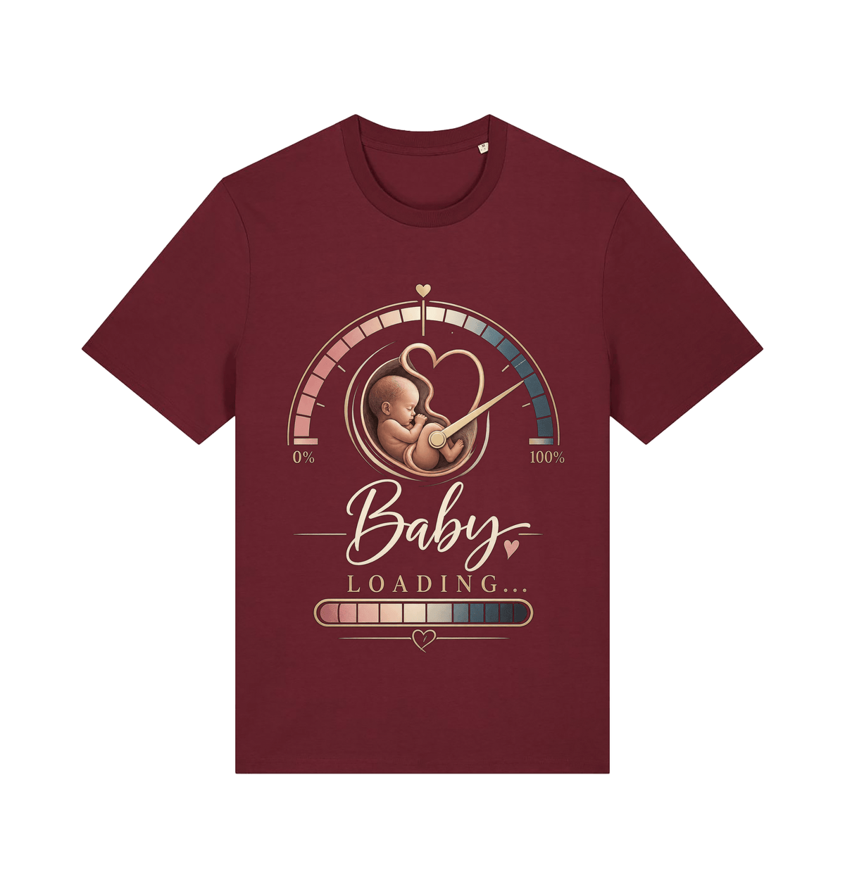 Burgundy Printed T-shirt Front