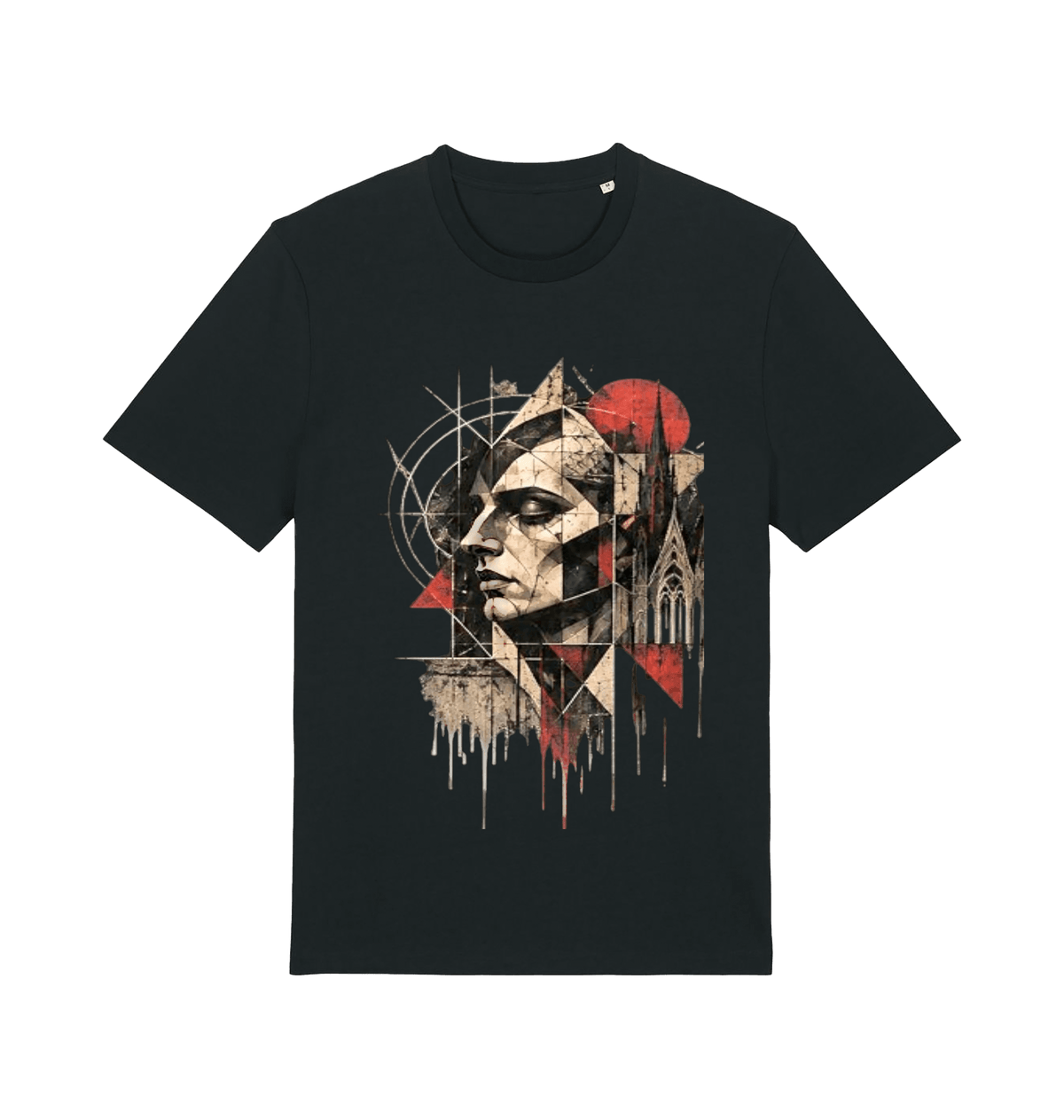 Black Printed T-shirt Front