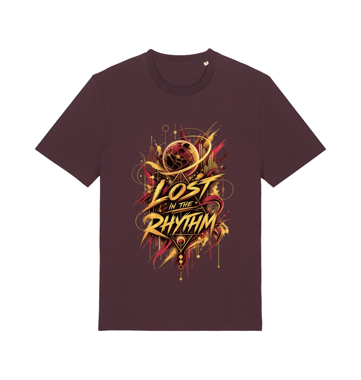 Red Brown Printed T-shirt Front