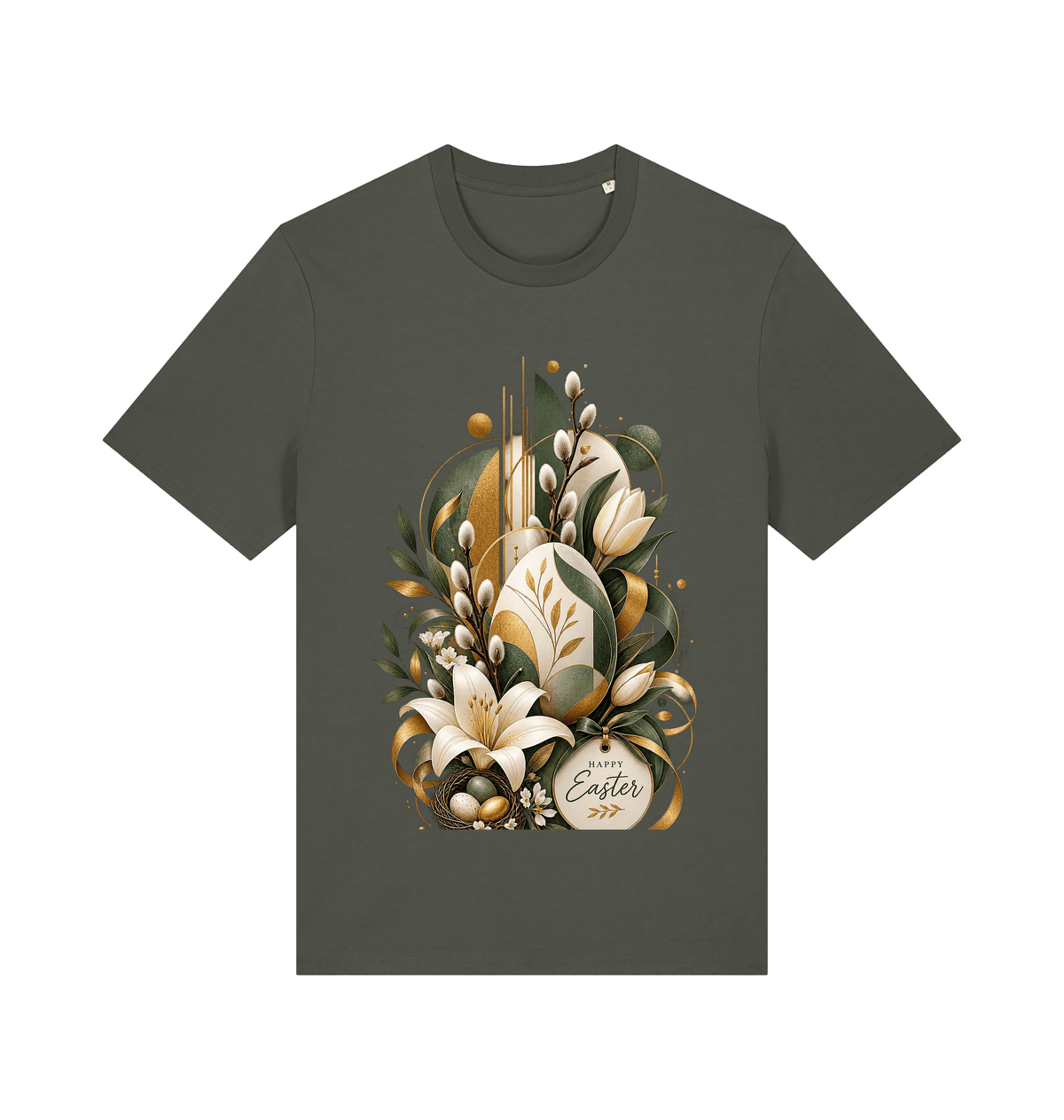 Khaki Printed T-shirt Front
