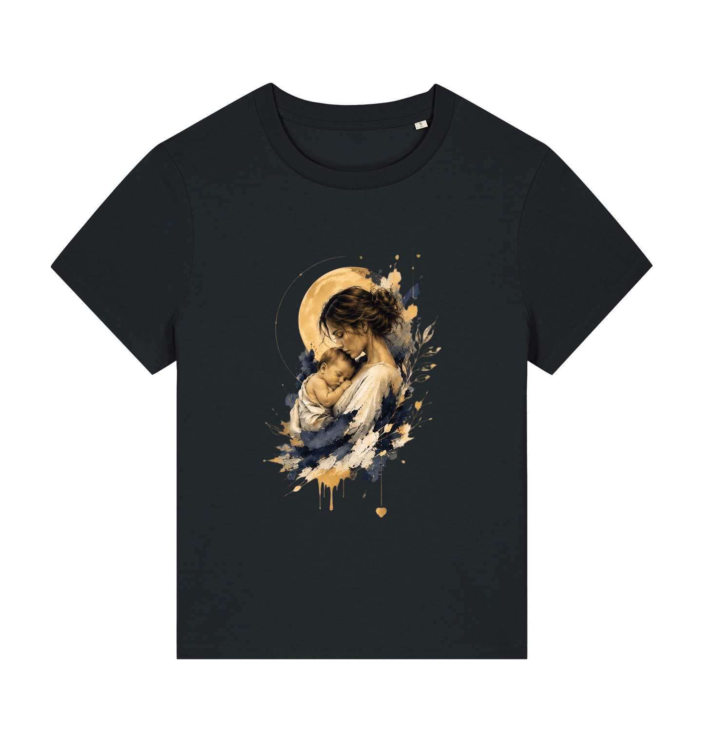 Black Printed T-shirt Front