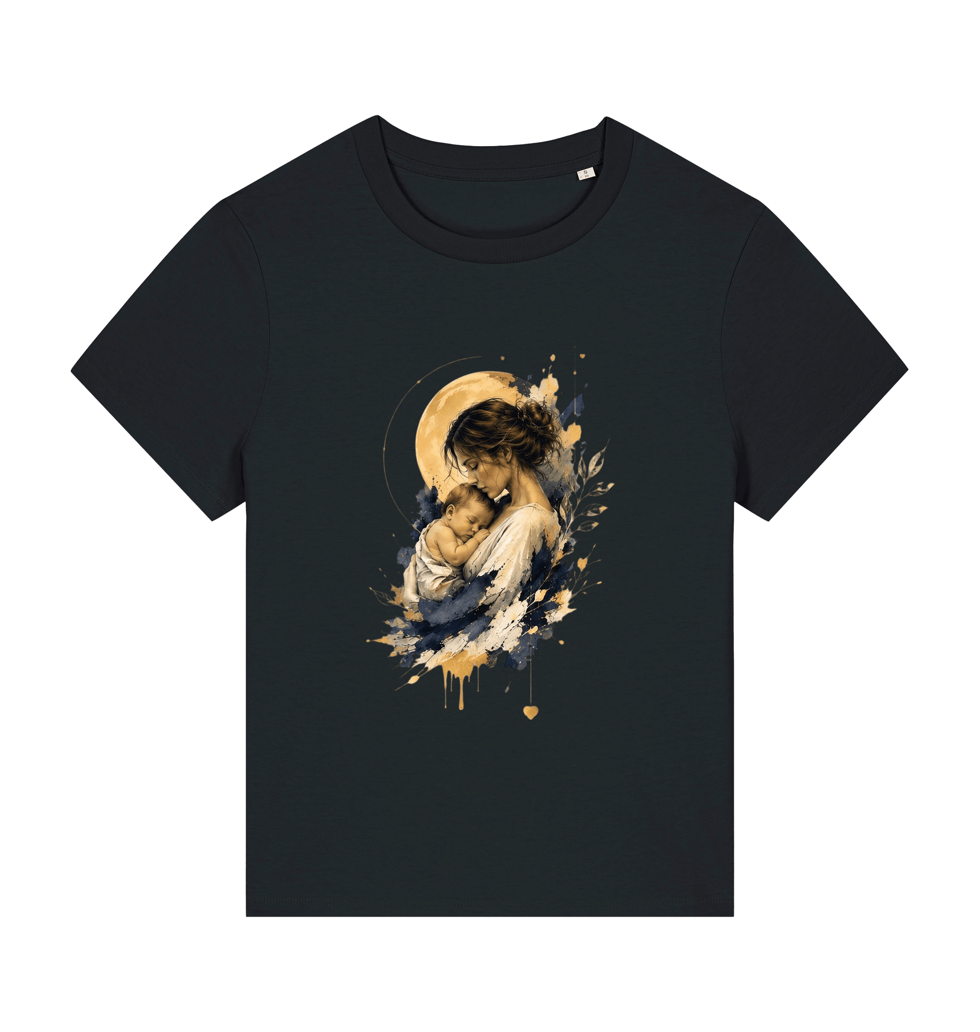 Black Printed T-shirt Front