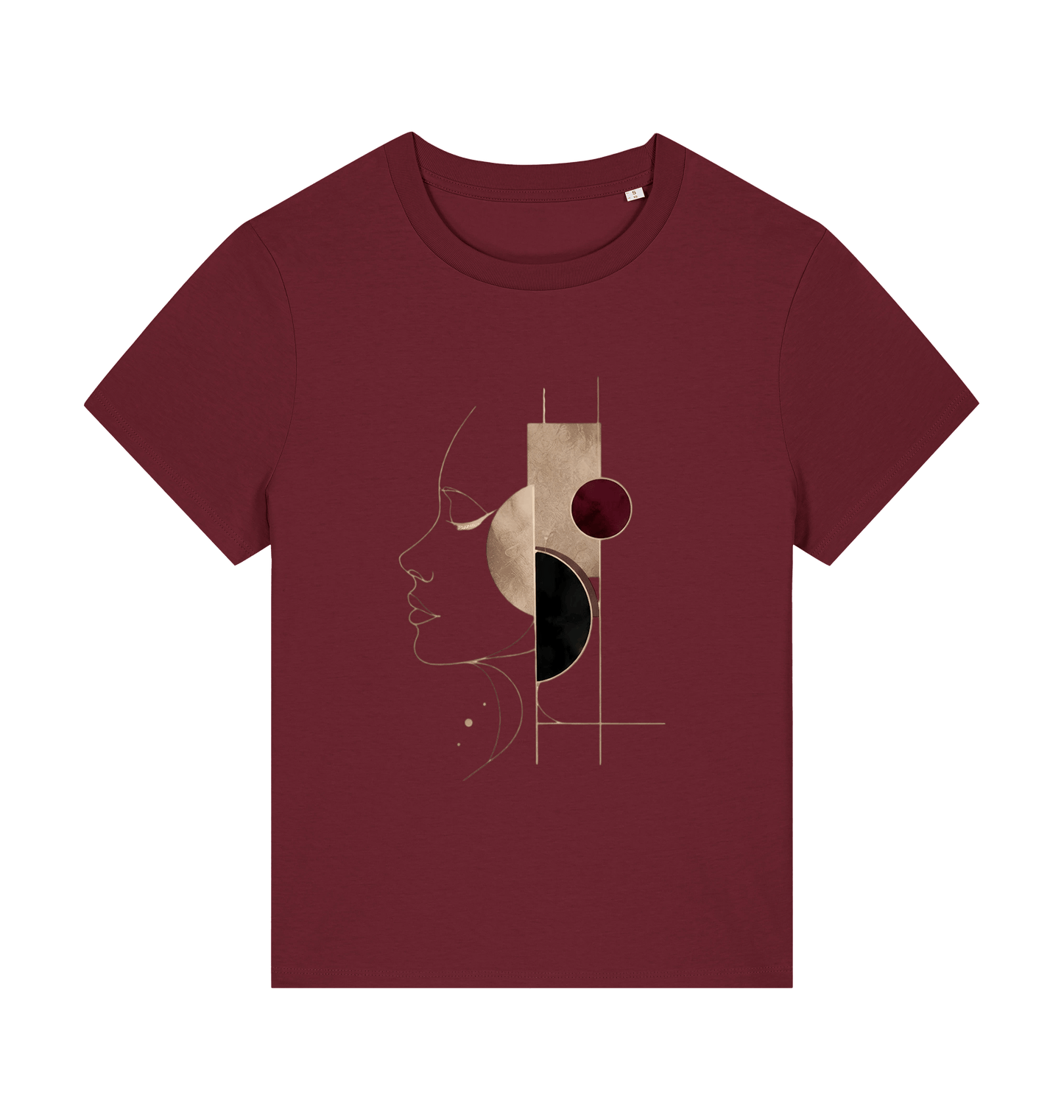 Burgundy Printed T-shirt Front