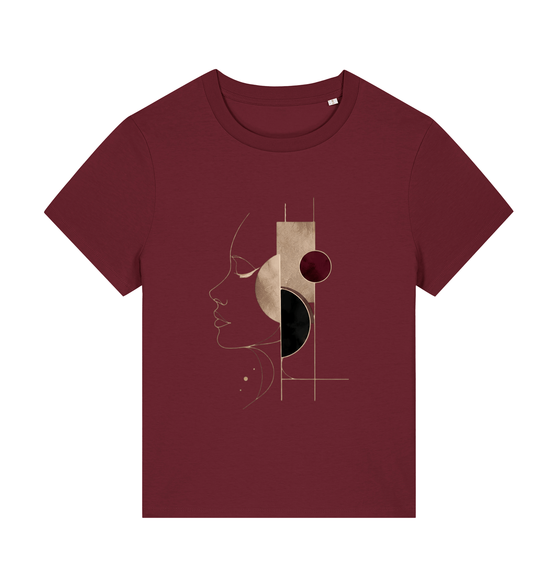 Burgundy Printed T-shirt Front