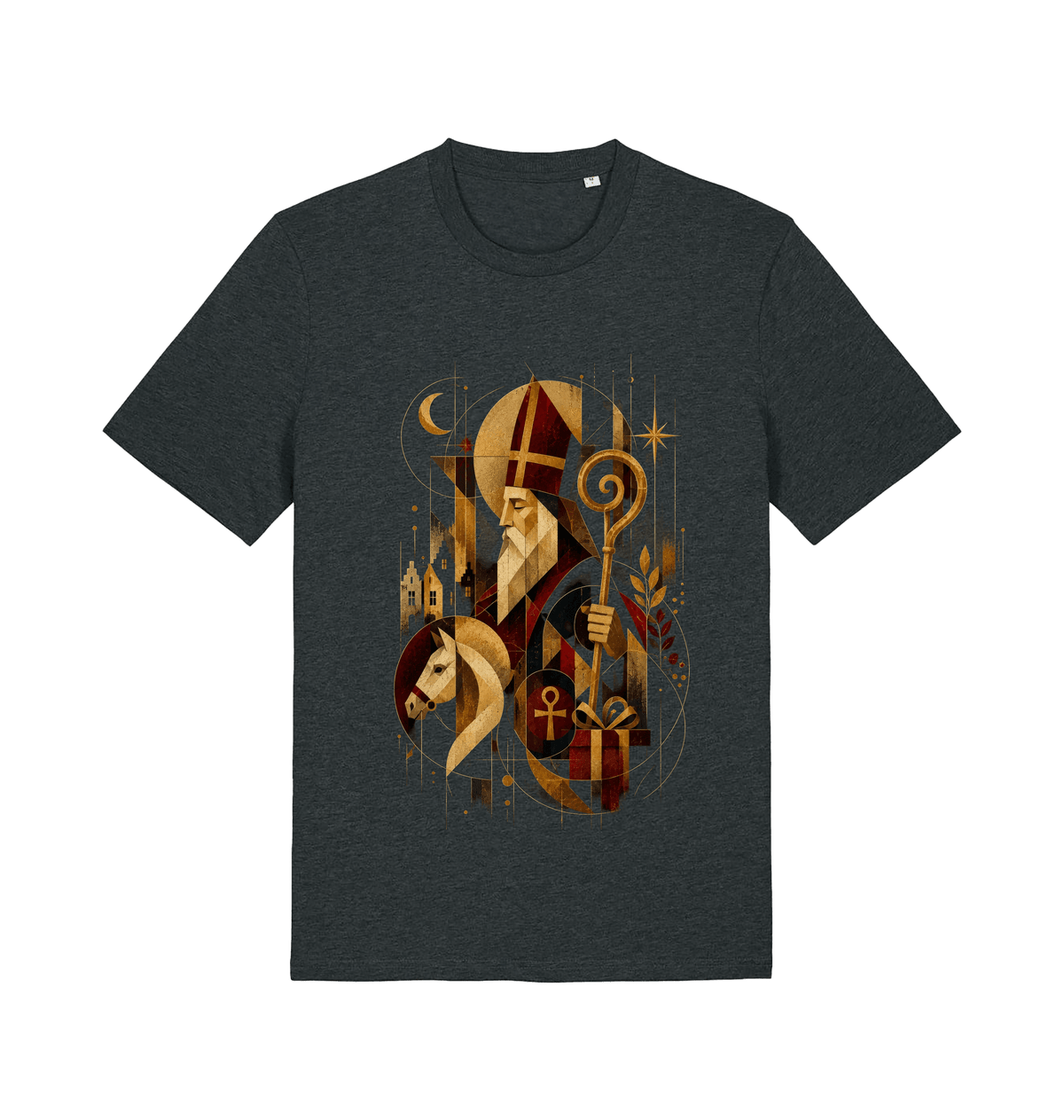 Dark Heather Grey Printed T-shirt Front