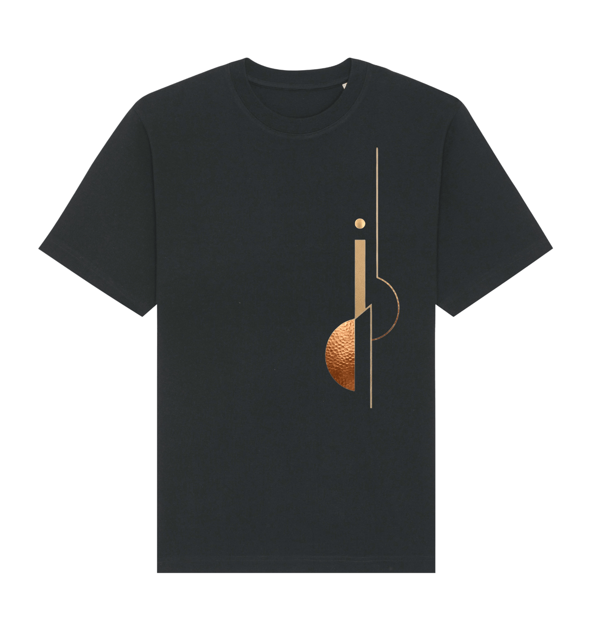 The Linear Architect men's abstract graphic T-shirt with geometric architectural artwork