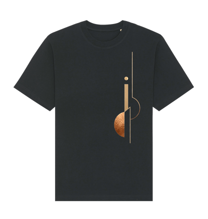 The Linear Architect men's abstract graphic T-shirt with geometric architectural artwork