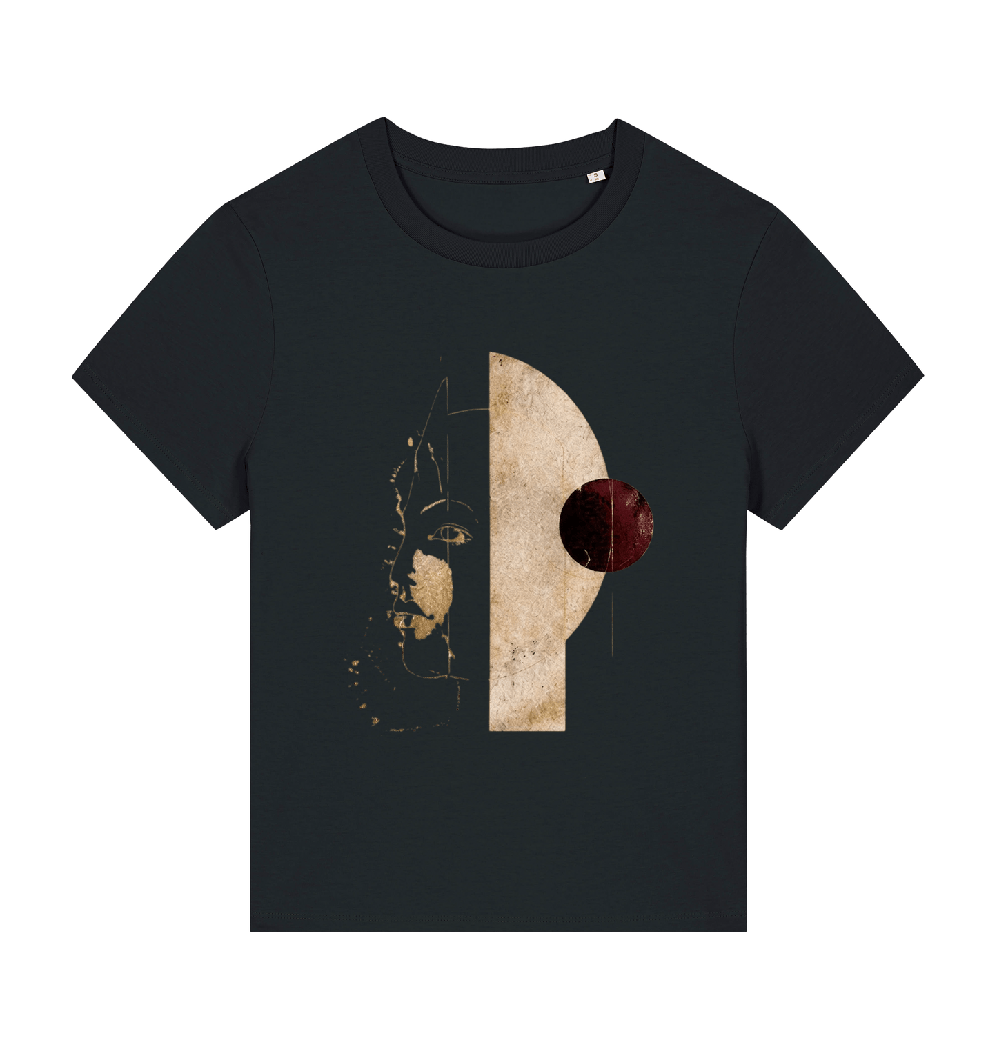 Black Printed T-shirt Front