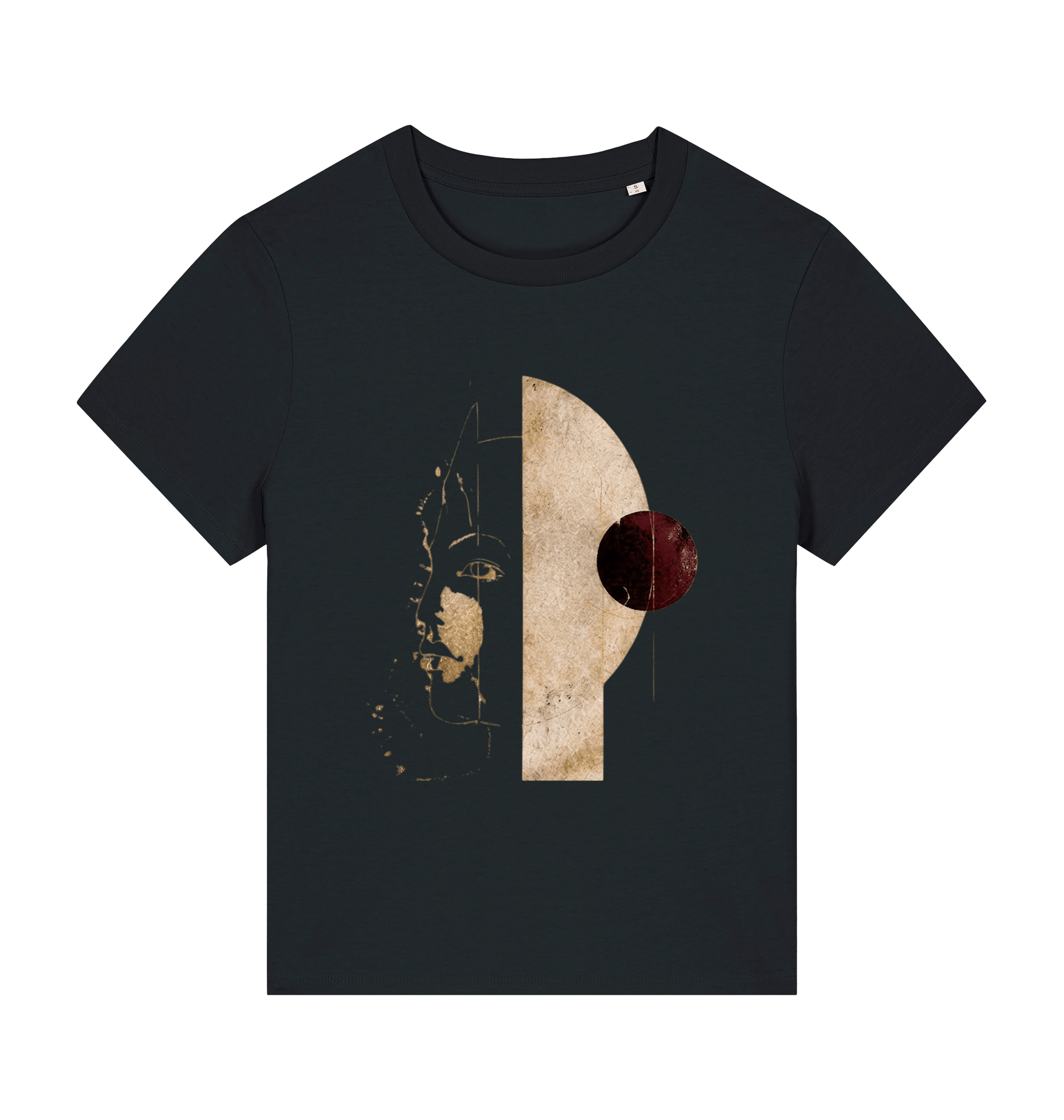 Black Printed T-shirt Front