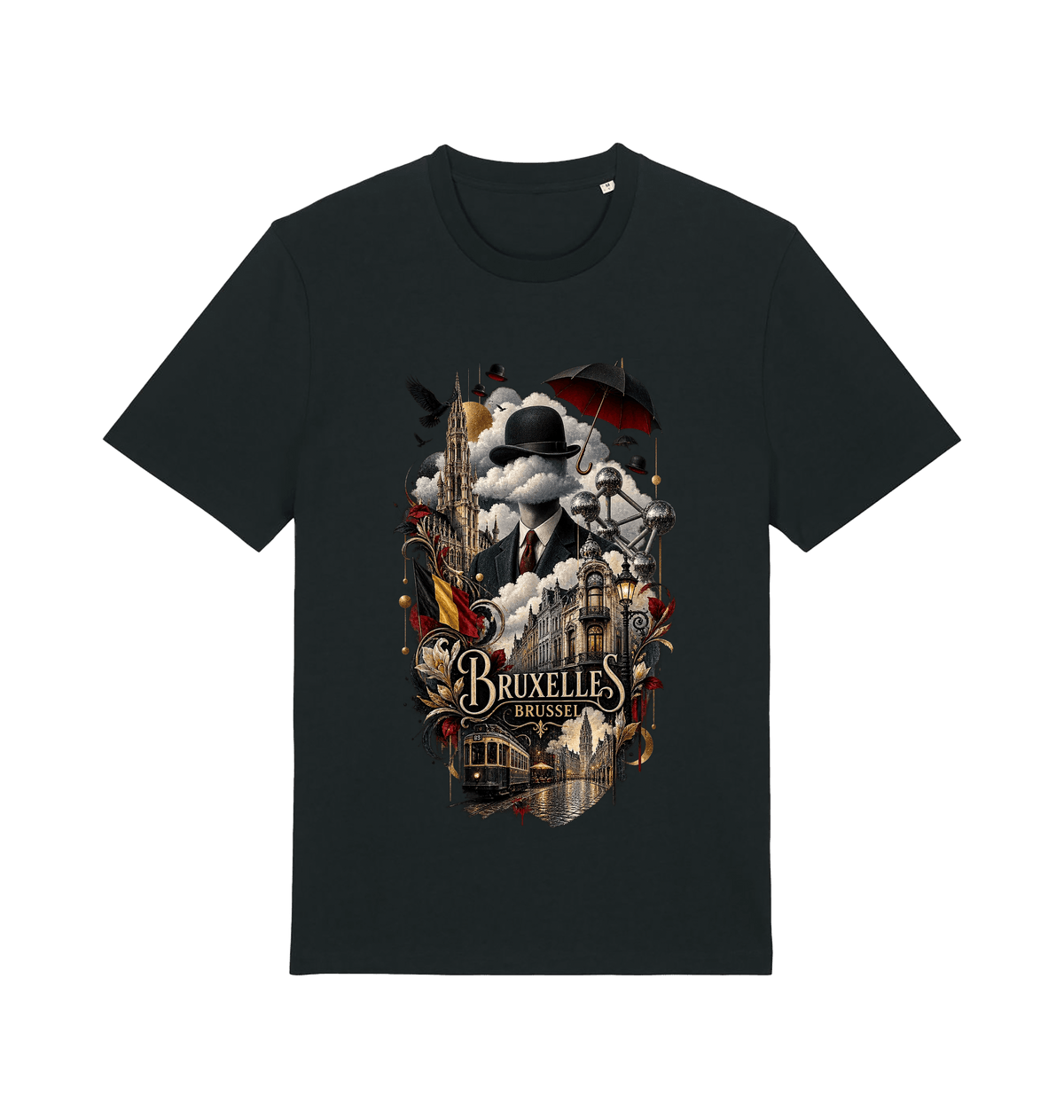 Black Printed T-shirt Front