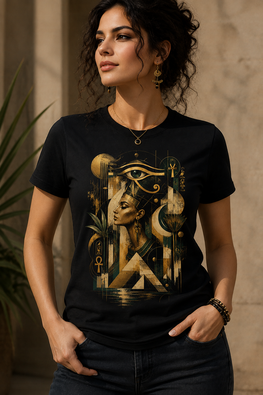 Pharaoh's Wisdom | Women's Egyptian Mythology Graphic T-Shirt