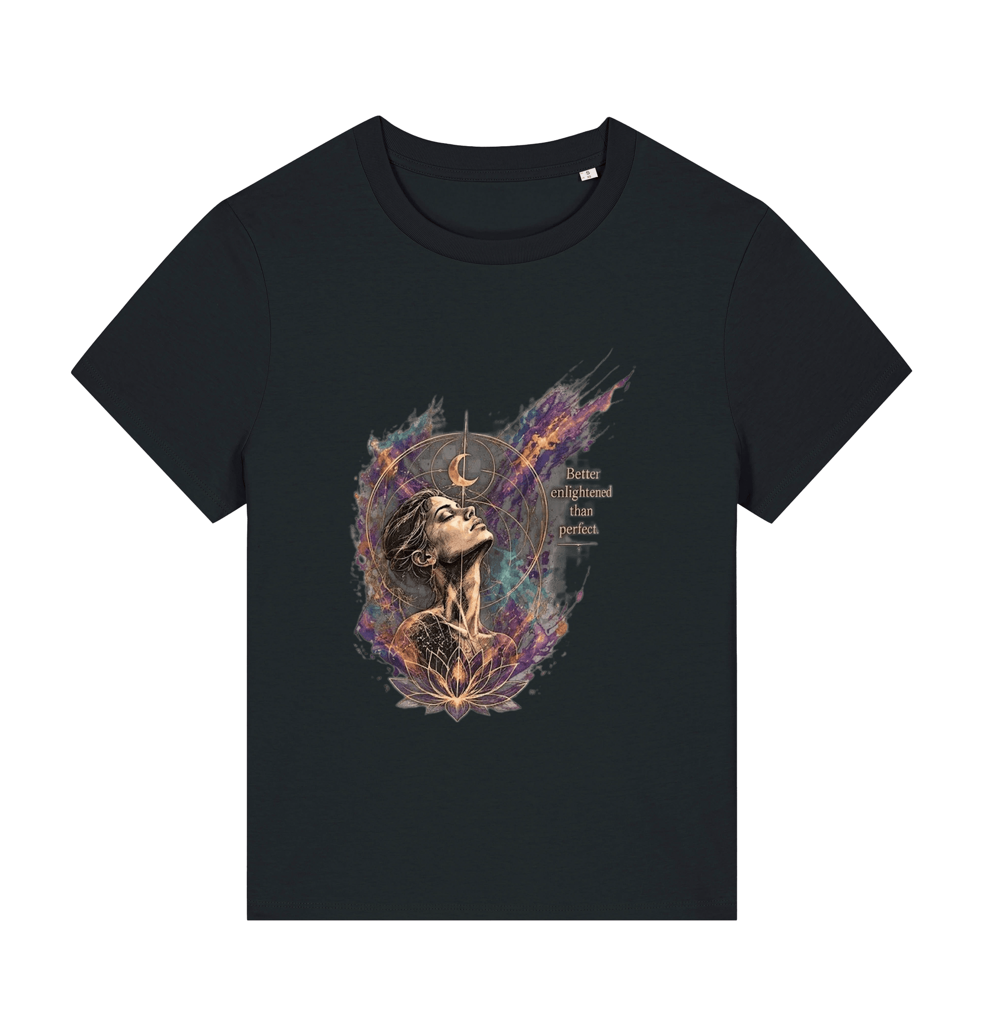 Black Printed T-shirt Front