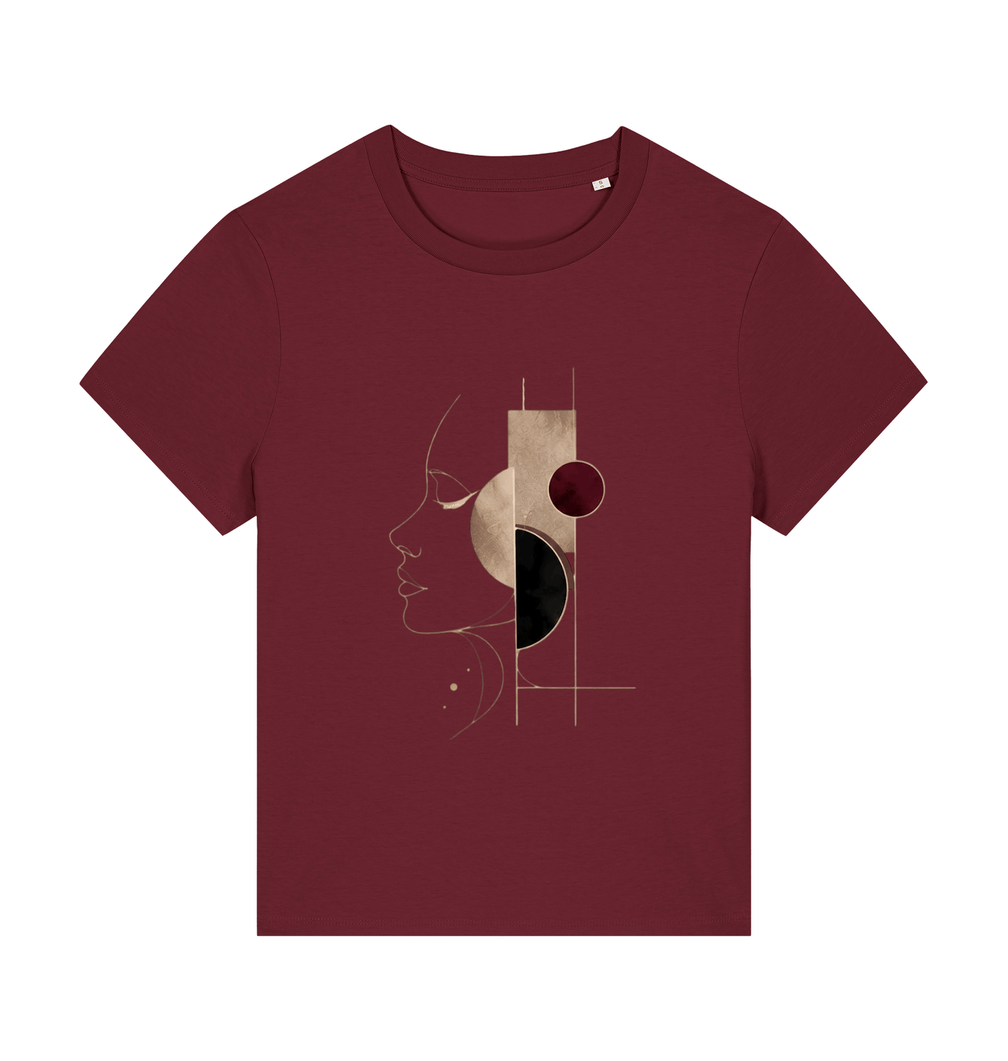 Burgundy Printed T-shirt Front