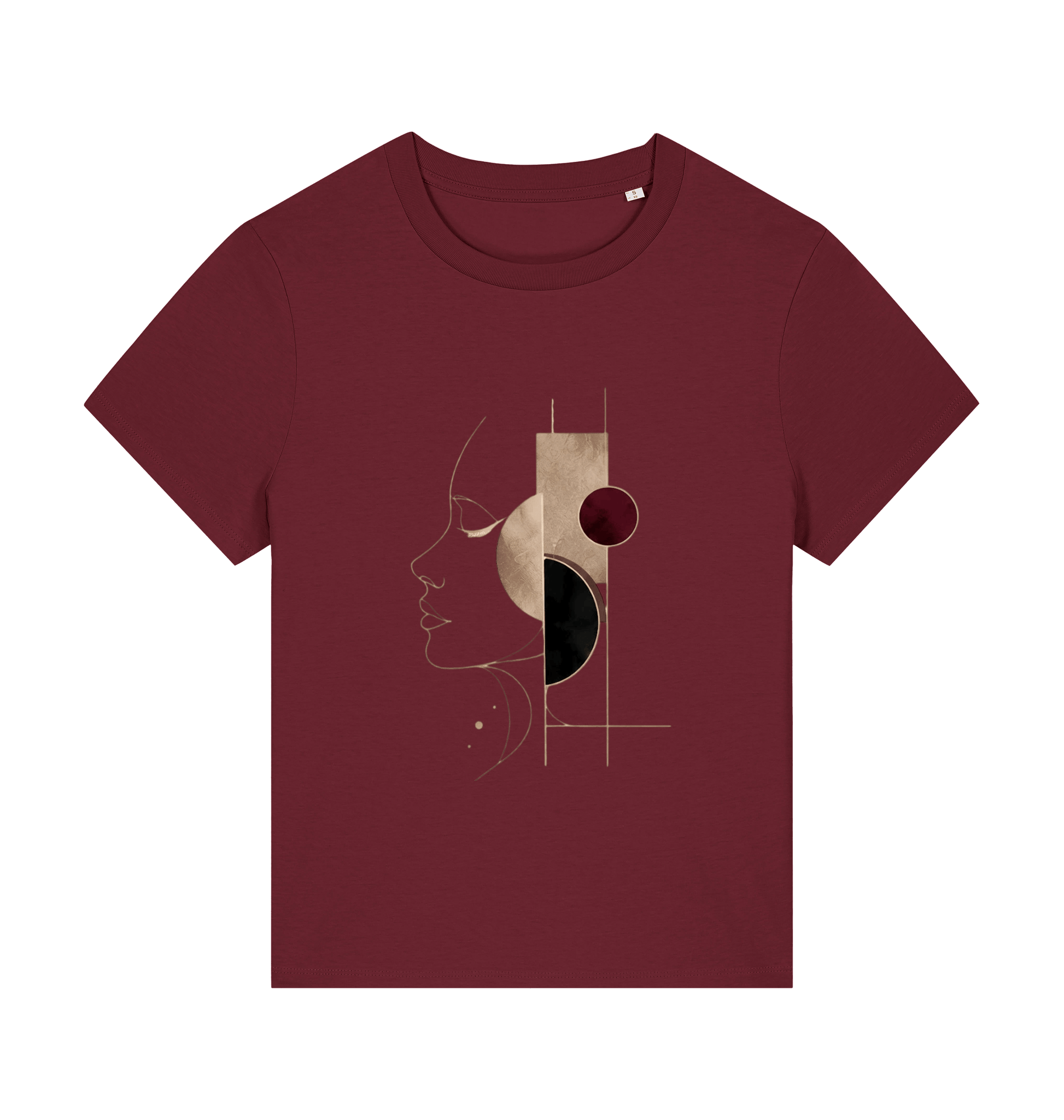 Burgundy Printed T-shirt Front