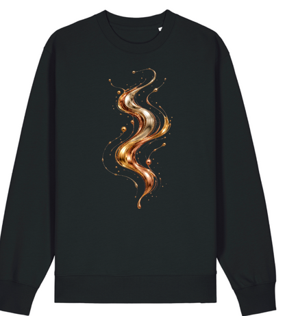 Gilded Current | Unisex Abstract Graphic Sweatshirt